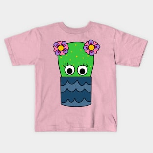 Cute Cactus Design #243: Pretty Cactus In Pot Kids T-Shirt